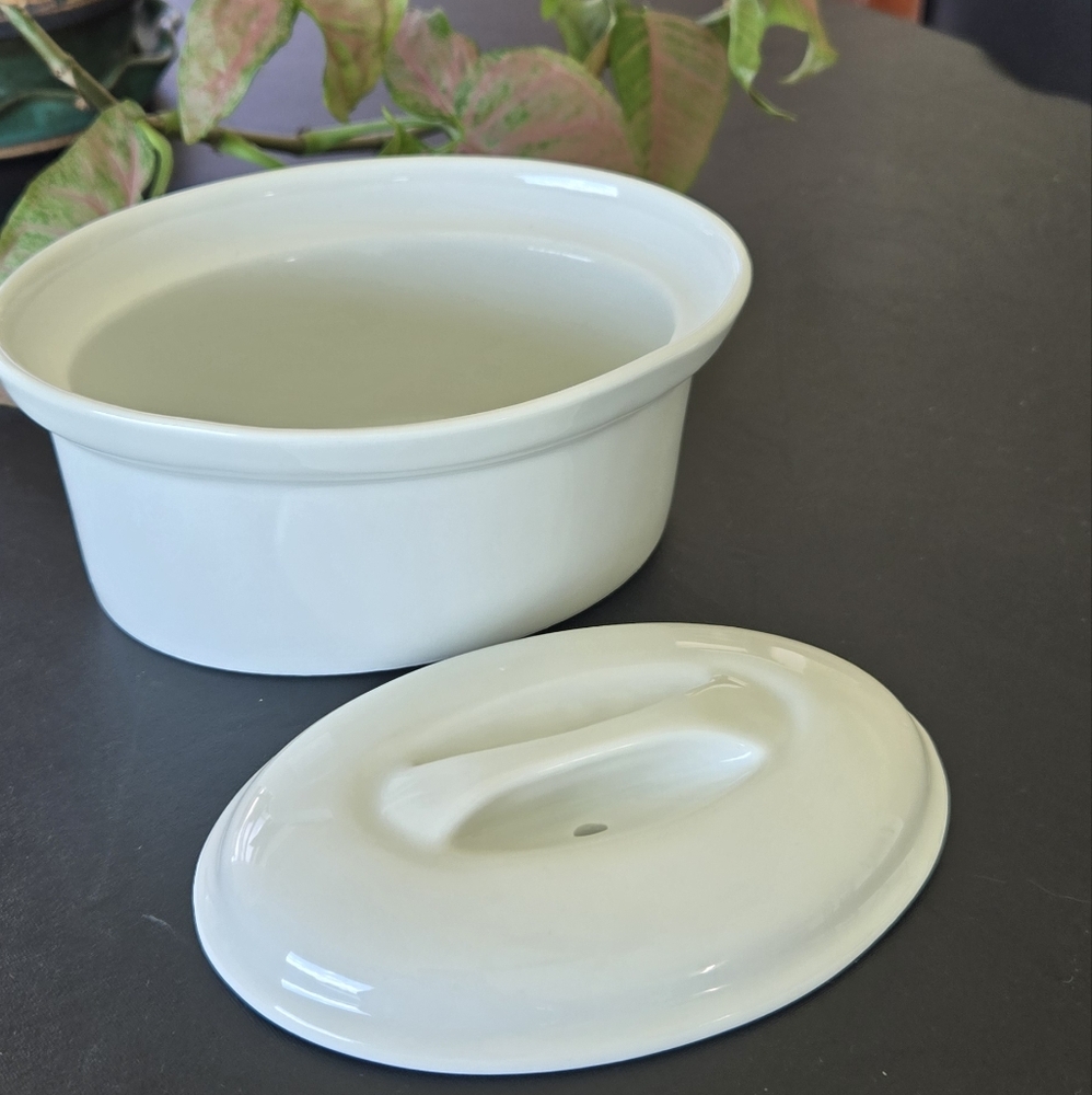 Apilco France Porcelain Oval Casserole Dish Or Pate Terrine with Lid